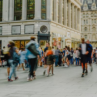 Photo of a shoppers on a busy street