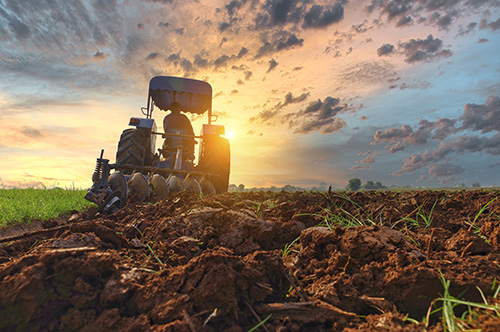 Photo of a tractor in a field